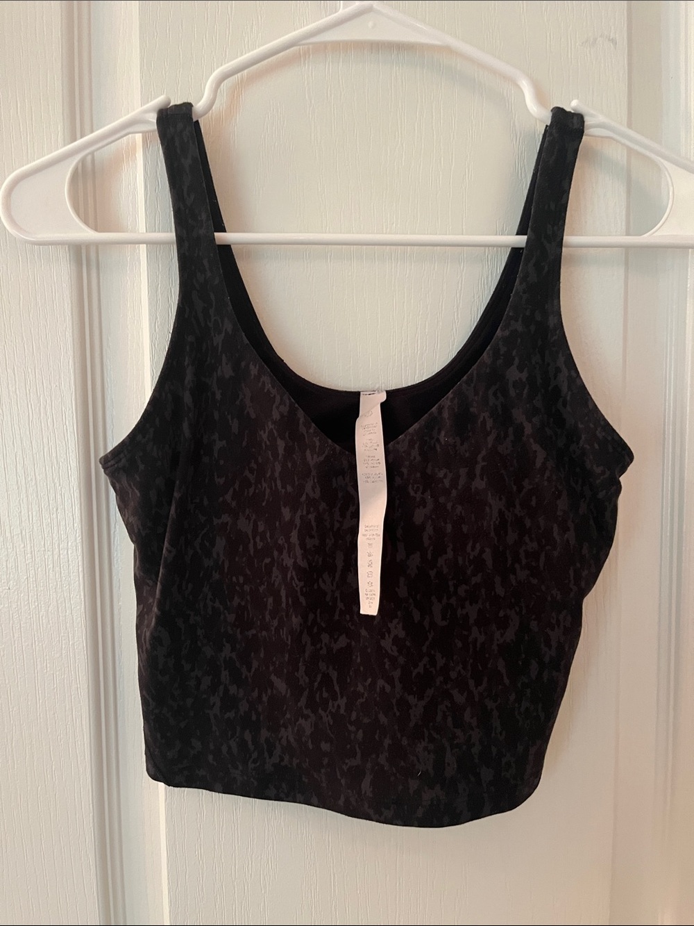 lululemon athletica Black Patterned Crop Tank